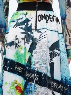 A+O X Basquiat Tina Embellished Maxi Skirt