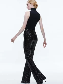 Breann Sequin Fitted Blazer + Lara Sequin Bootcut Pant
