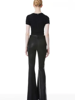 Brent High Waisted Leather Bell Pant