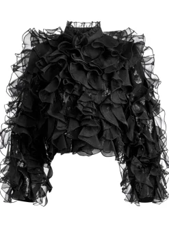 Britton Ruffled Cropped Jacket