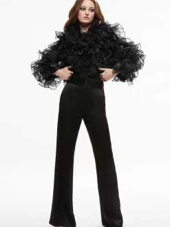 Britton Ruffled Cropped Jacket