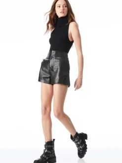 Cady High Waisted Leather Short