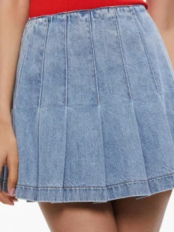 Carter Pleated Denim Mini Skirt