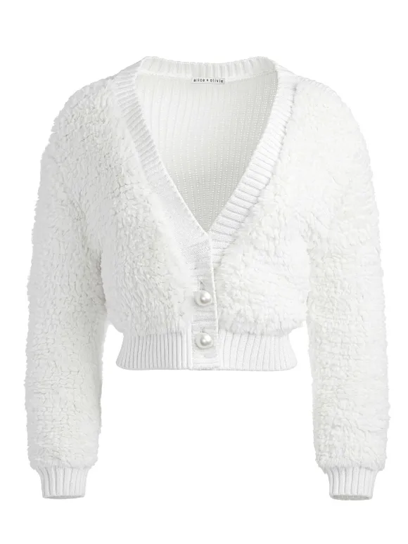 Casilda Faux Fur Cropped Cardigan