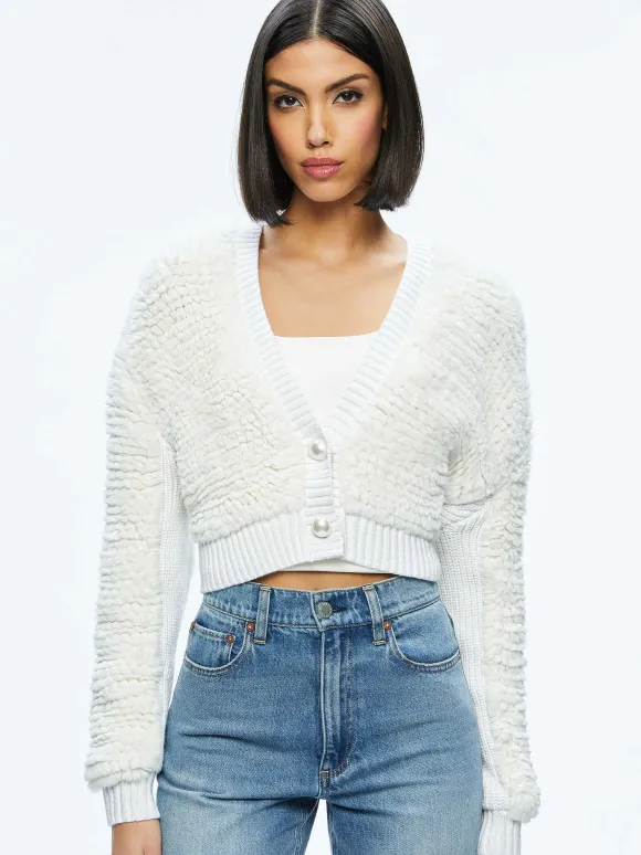 Casilda Faux Fur Cropped Cardigan