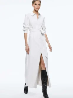 Chassidy Vegan Leather Maxi Shirt Dress