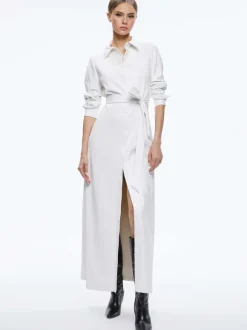 Chassidy Vegan Leather Maxi Shirt Dress