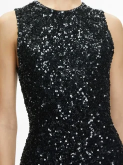Coley Embellished Feather Trim Mini Dress