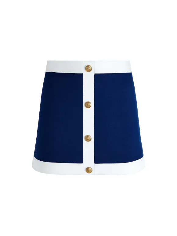 Colton Colorblock Button Front Mini Skirt