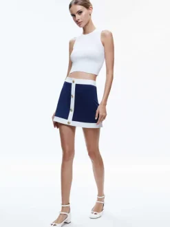 Colton Colorblock Button Front Mini Skirt
