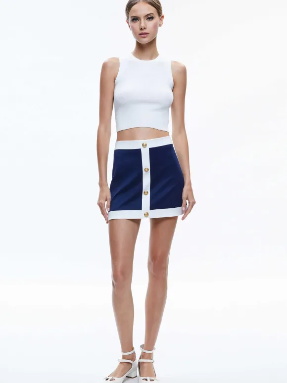 Colton Colorblock Button Front Mini Skirt