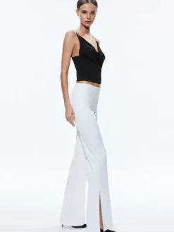 Coral Crystal Strap Cowl Neck Top
