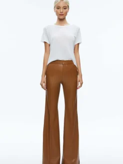 Danette Vegan Leather Split Hem Trousers