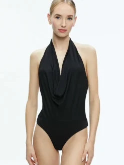 Dani Halter Deep Cowl Neck Bodysuit