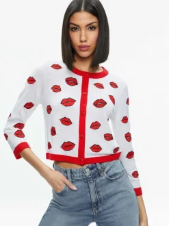 Daroda Kiss Crewneck Cropped Cardigan