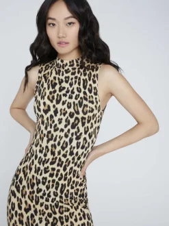 Delora Fitted Mock Neck Dress