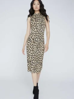 Delora Fitted Mock Neck Dress