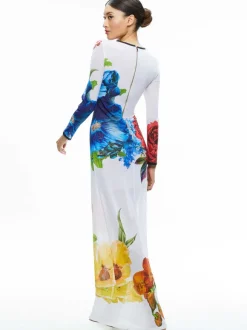 Delora Long Sleeve Crew Neck Maxi Dress