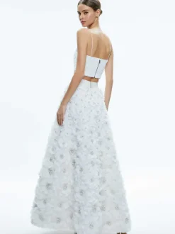 Earla High Waisted Floral Embellished Skirt