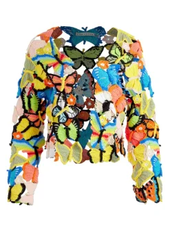 Fawn Butterfly Crochet Cardigan