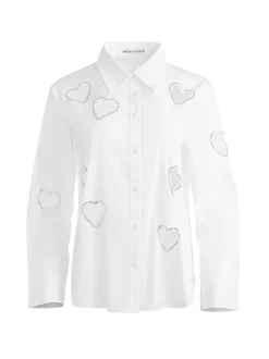 Finely Heart Embellished Button Down
