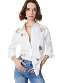 Finely Heart Embellished Button Down