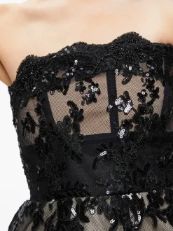 Gerda Strapless Sequin Lace Mini Gown