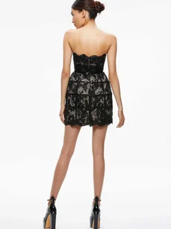 Gerda Strapless Sequin Lace Mini Gown