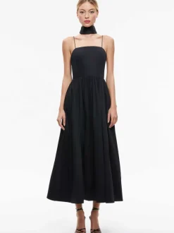 Glynis Spaghetti Strap Scarf Midi Dress