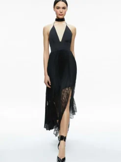 Hannah Deep V-Neck Scarf Maxi Dress