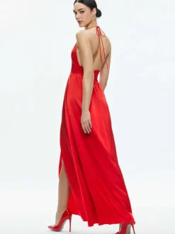 Hannah Deep V-Neck Scarf Maxi Dress