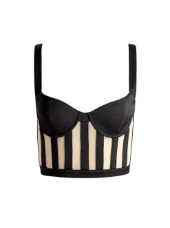 Helene Striped Bustier Top