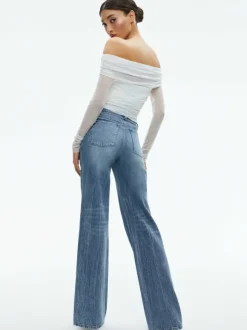 Isadola Over The Shoulder Ruched Long Sleeve Top