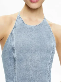 Jaymee Tie Neck Cropped Halter Top