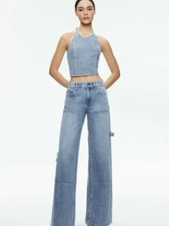 Jaymee Tie Neck Cropped Halter Top