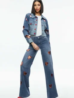 Jeff Heart Embroidered Cropped Denim Jacket
