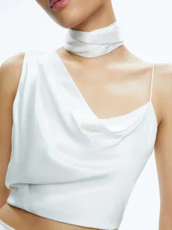 Jena Asymmetric Draped Scarf Top