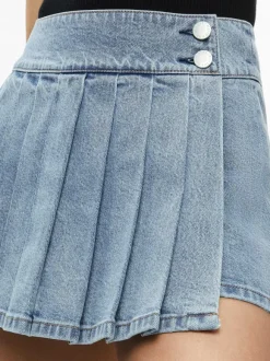 Justine Rolled Cuff Blazer + Noah Denim Pleated Skort
