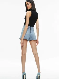 Justine Rolled Cuff Blazer + Noah Denim Pleated Skort