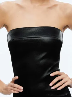 Kelly Strapless Vegan Leather Mini Dress