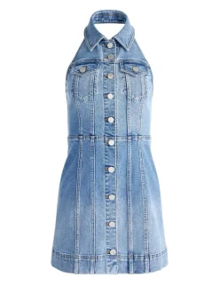 Kendall Denim Halter Mini Dres