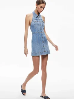 Kendall Denim Halter Mini Dres