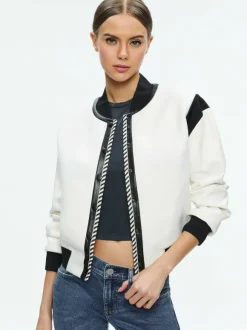 Keri Combination Vegan Leather Varsity Jacket