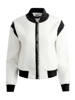 Keri Combination Vegan Leather Varsity Jacket