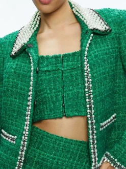 Kidman Pearl Embellished Collared Jacket