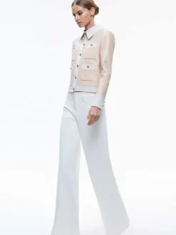 Kinley Woven Vegan Leather Jacket