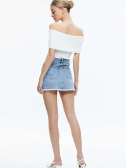 Laika Crystal Embellished Denim Mini Skirt