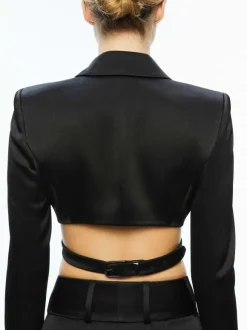 Leone Cropped Wrap Blazer + Mame High Rise Wide Leg Pant