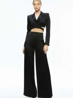 Leone Cropped Wrap Blazer + Mame High Rise Wide Leg Pant