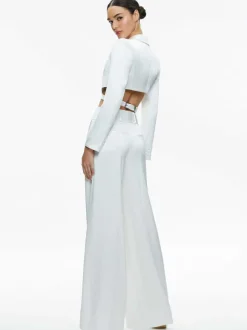 Leone Cropped Wrap Blazer + Mame High Rise Wide Leg Pant